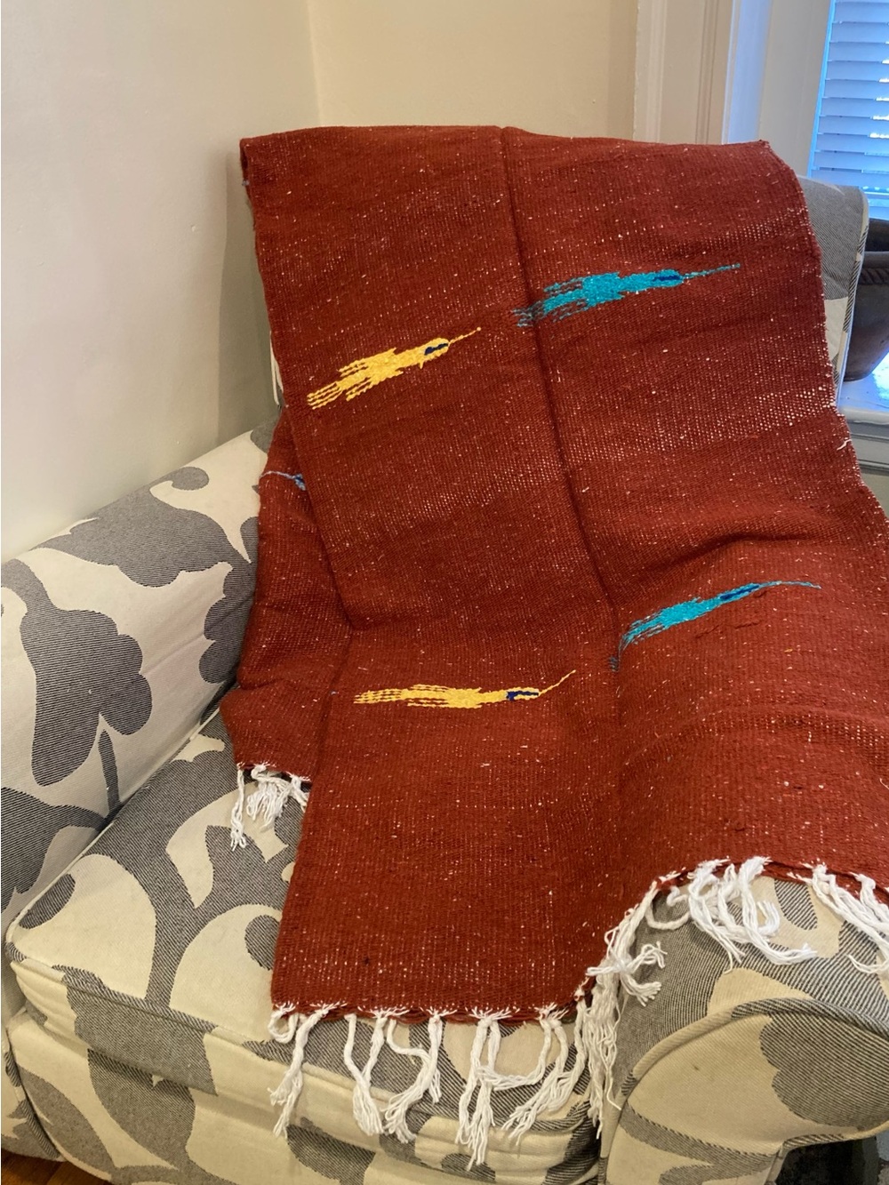 Handmade | Woven Thunderbird Blanket / Throw / Yoga Mat